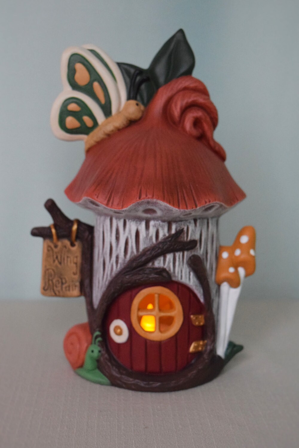 Magical Woodland Butterfly Fairy House: Illuminated Tealight Holder for Garden Decor & Gifts
