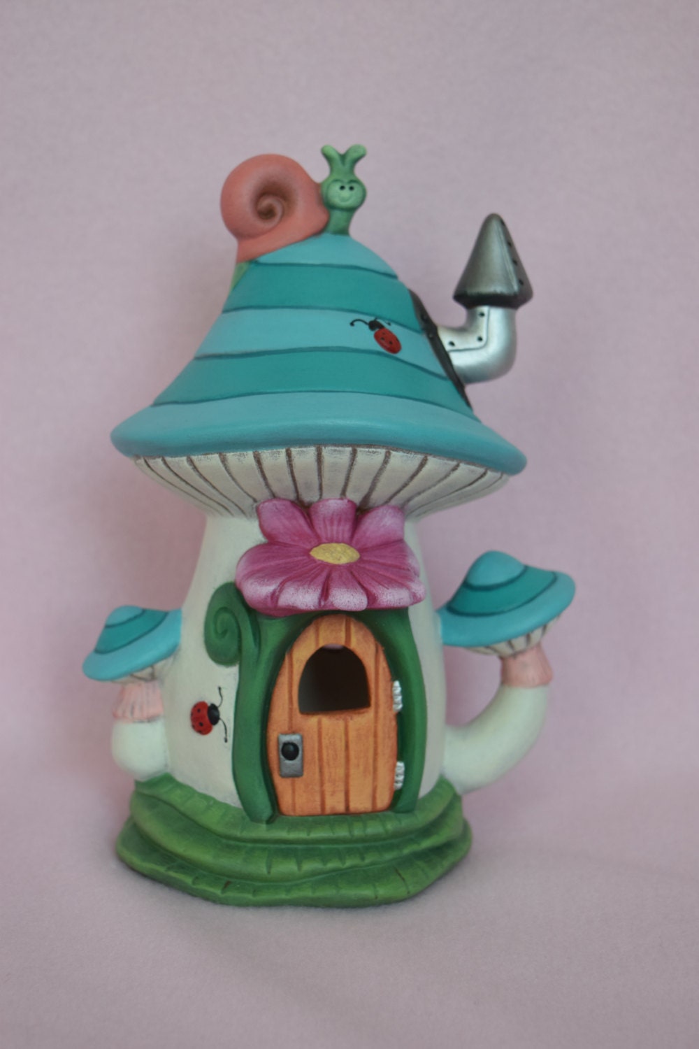 DIY Ceramic Bisque Mushroom Fairy House: Paint Your Own Whimsical Garden Decor for Kids & Adults