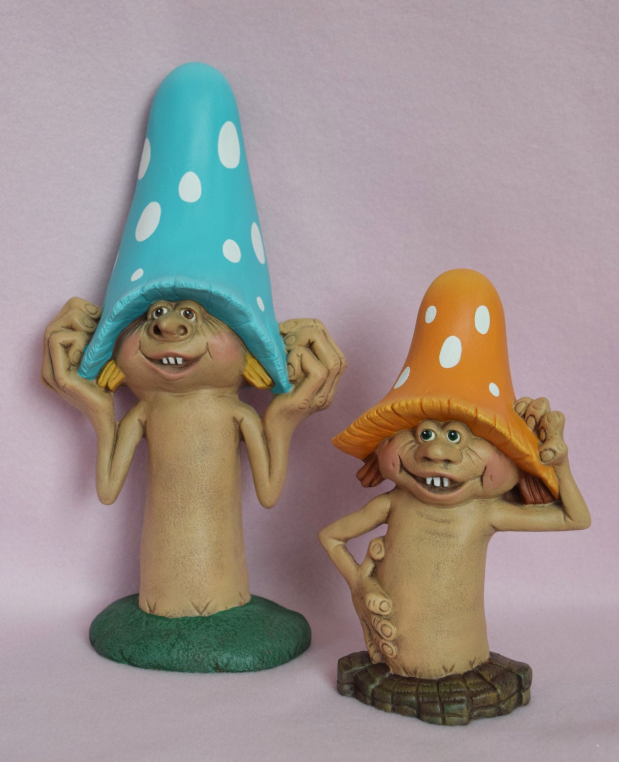 Yard Art - Garden Decor - Mushroom Yard Art - Polka Dot Mushroom - Ceramic Mushroom - Mushroom Man - Mothers Day Gift - Outdoor Decor - Cute - Teresa's Ceramics