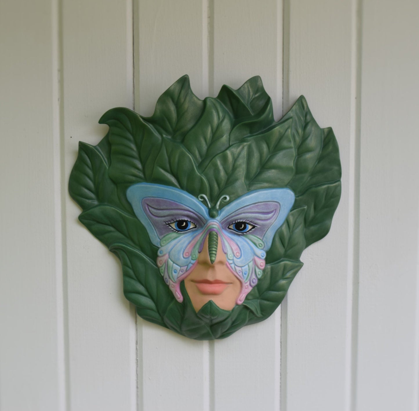 Elegant Butterfly Lady Mask Wall Art: Acrylic Plaque for Garden, Fence & Outdoor Decor - Unique Mom Gift