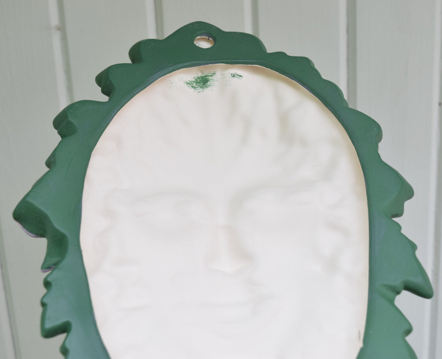 Mother Nature Wall Hanging | Magnolia Fence Art| Zen Garden Decor | Green Lady | Flower Face Garden Plaque - Teresa's Ceramics
