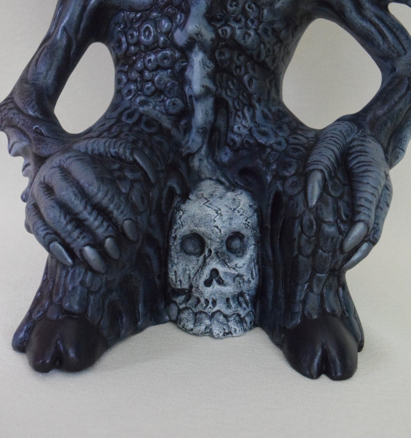 Ceramic Winged Gargoyle Statue: Medieval Protector Figurine, Halloween Decor, Collectible Gift