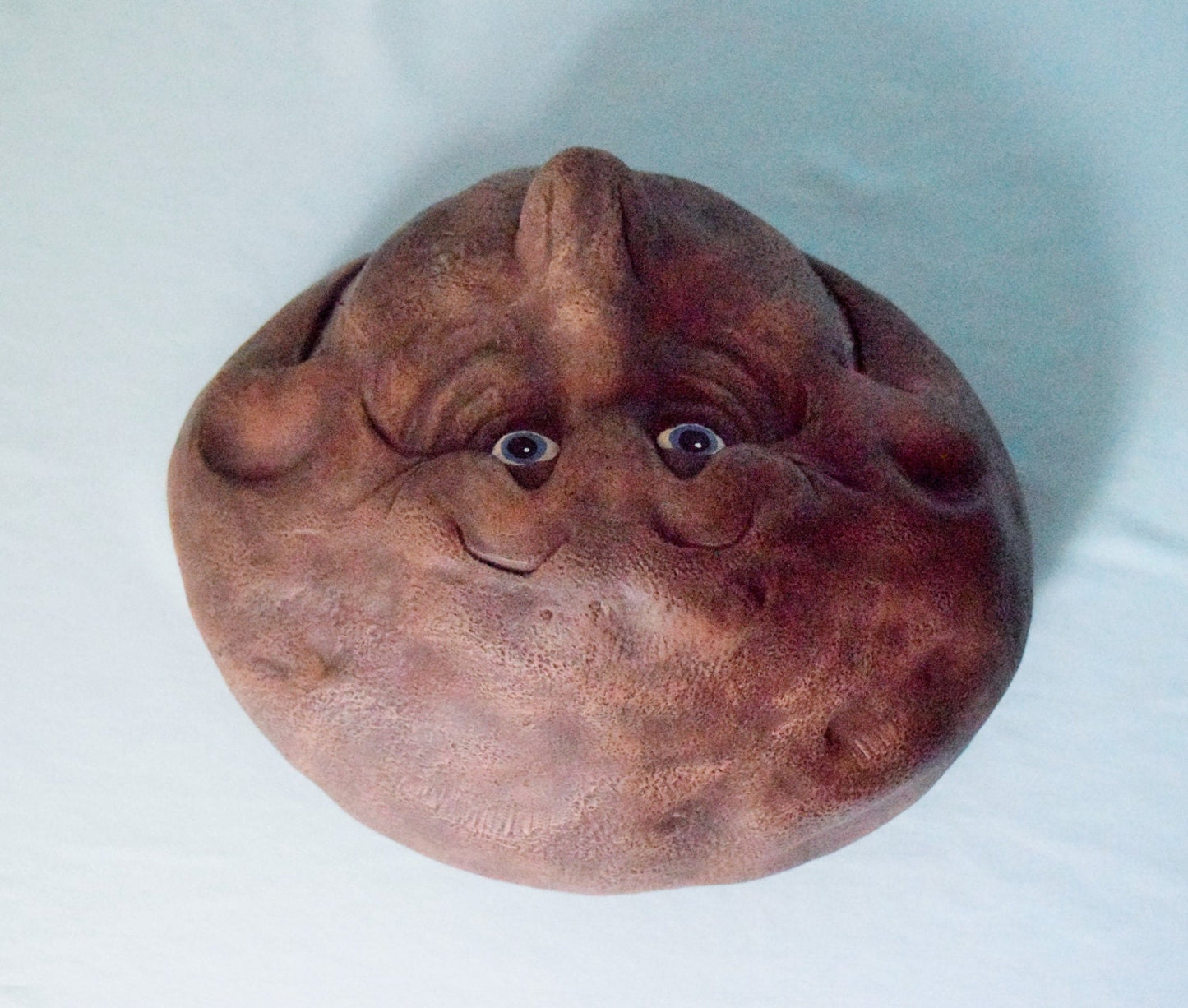 Garden Art - Garden Decor - Sculpture - Yard Art - Rock Face - Ceramic Rock - Gardener Gift - Grinning face - Gift for Mom