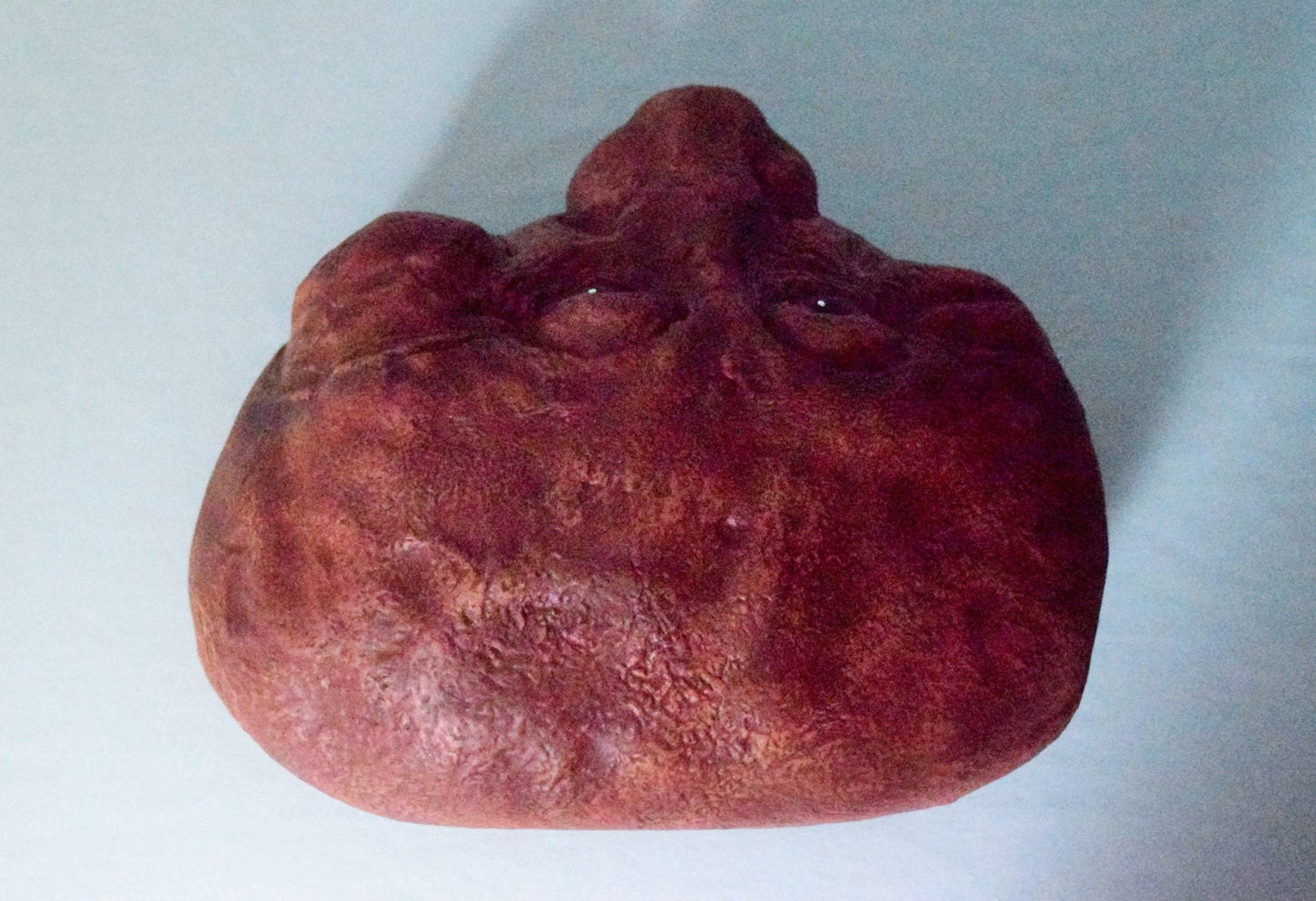 Quirky Ceramic Rock Face Garden Sculpture - Unique Yard Art with Green Eyes - Father's Day Gift