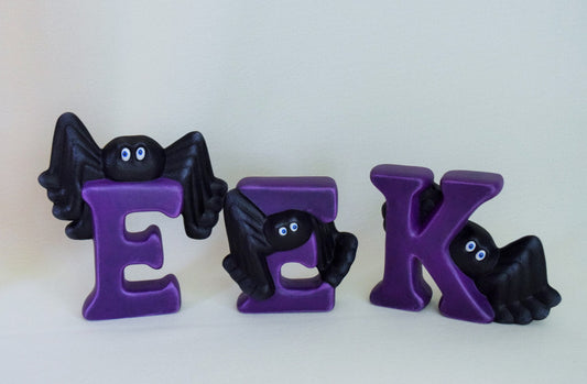 Halloween Decorations - EEK - Halloween Spiders - Halloween Centerpiece - Halloween Sign - Halloween Party Decor - EEK Halloween Display - Teresa's Ceramics