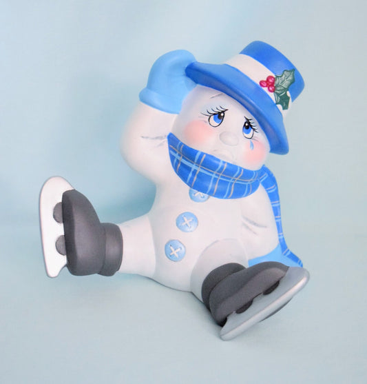 Plaid Christmas Snowman - Teresa's Ceramics