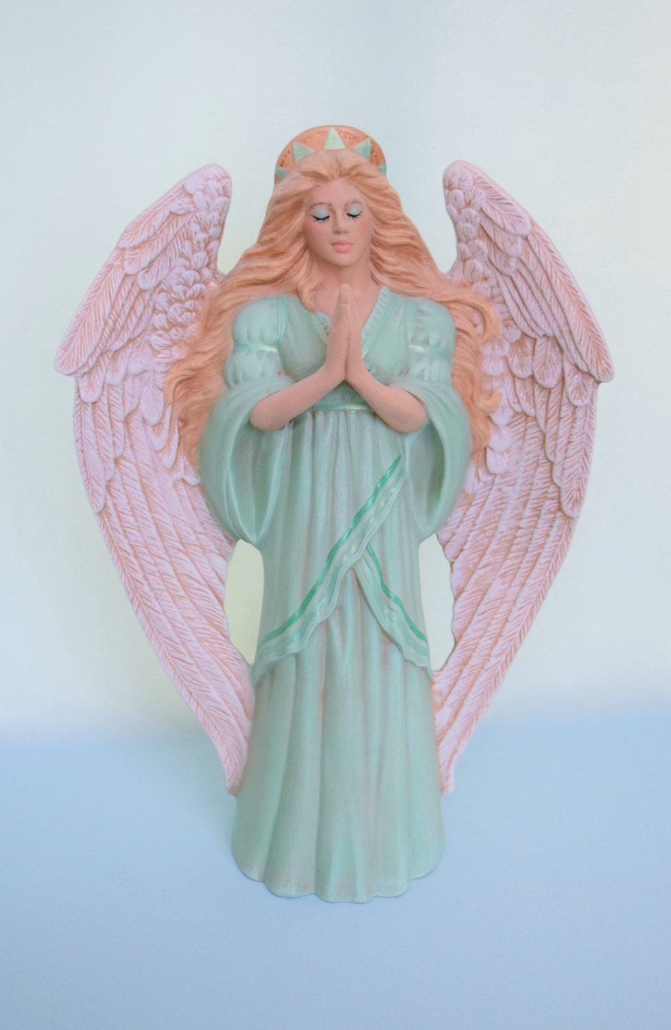 Ceramic Angel - Memorial - Beautiful detailed Angel - Gift for Mom - Religious Figuring - Beautiful Praying