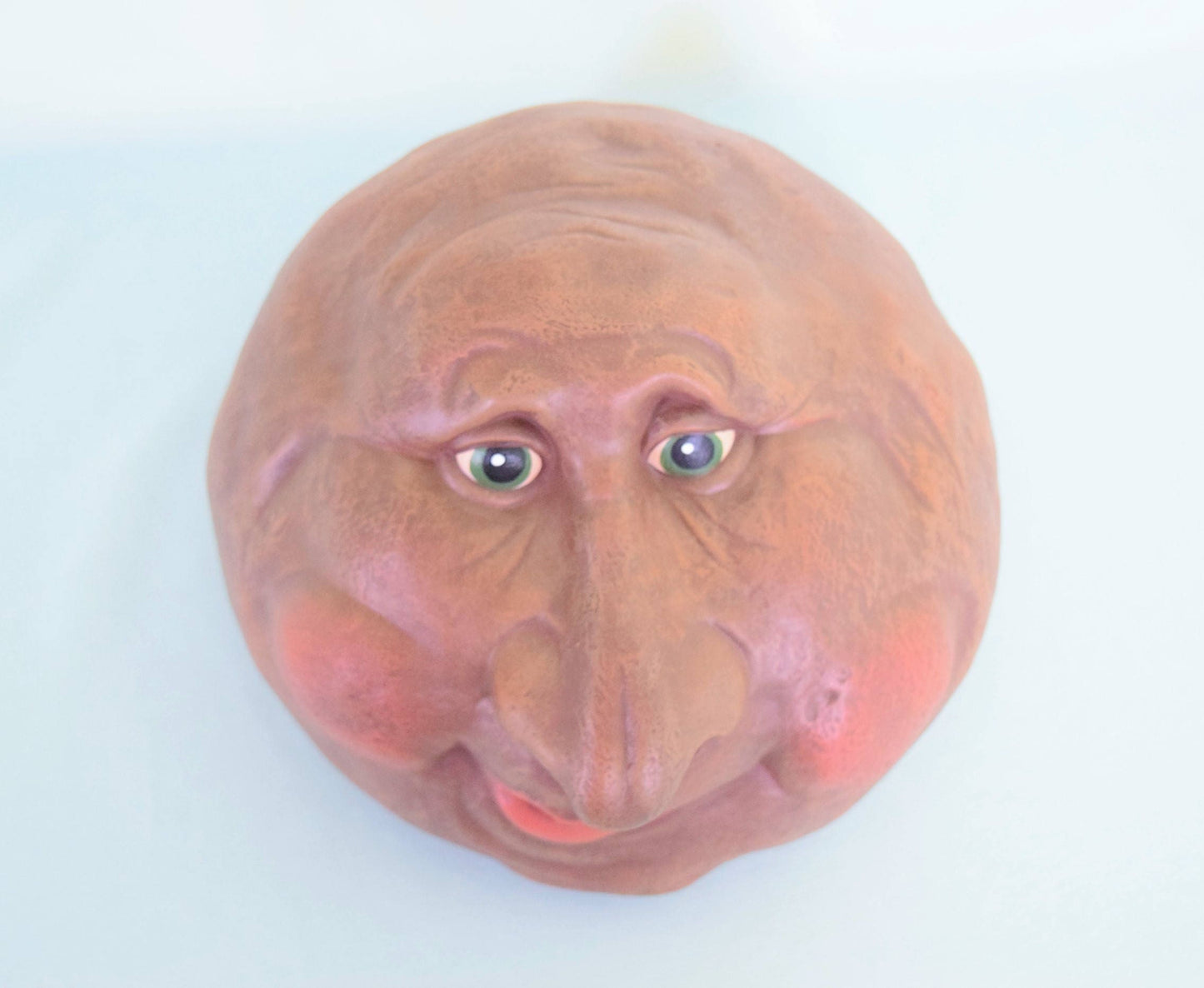 Garden Art - Garden Decor - Sculpture - Yard Art - Stone face - Ceramic Rock - Wedding Decor - Grinning face - Gift for Mom - Gift for Dad