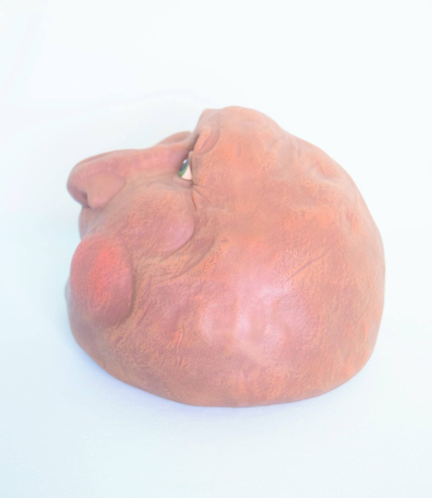 Garden Art - Garden Decor - Sculpture - Yard Art - Stone face - Ceramic Rock - Wedding Decor - Grinning face - Gift for Mom - Gift for Dad