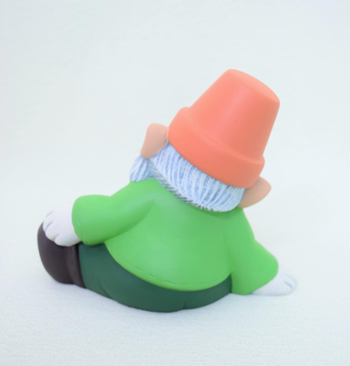 Garden Gnome - Garden Gnome - Yard Art - Gnome with a flower pot hat - Gift for Gardener - Ceramic Gnome - Gnome Figurine - Sitting Gnome
