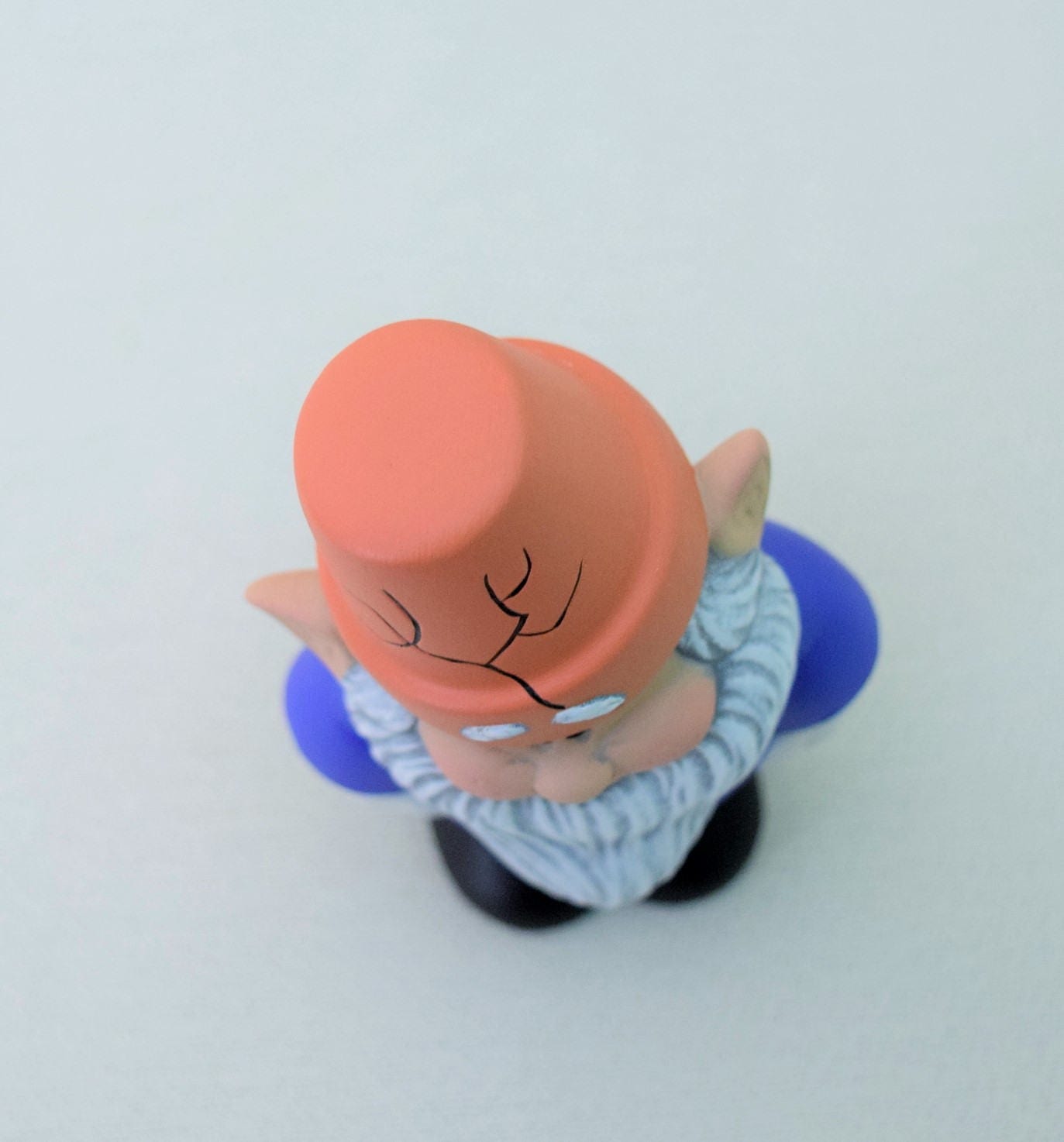 Ceramic Garden Gnome - Fairy Garden Gnome - Garden Gnome with pot for hat - Gnome Figurine - Gift for Gardener - Dwarf - Miniature Gnome