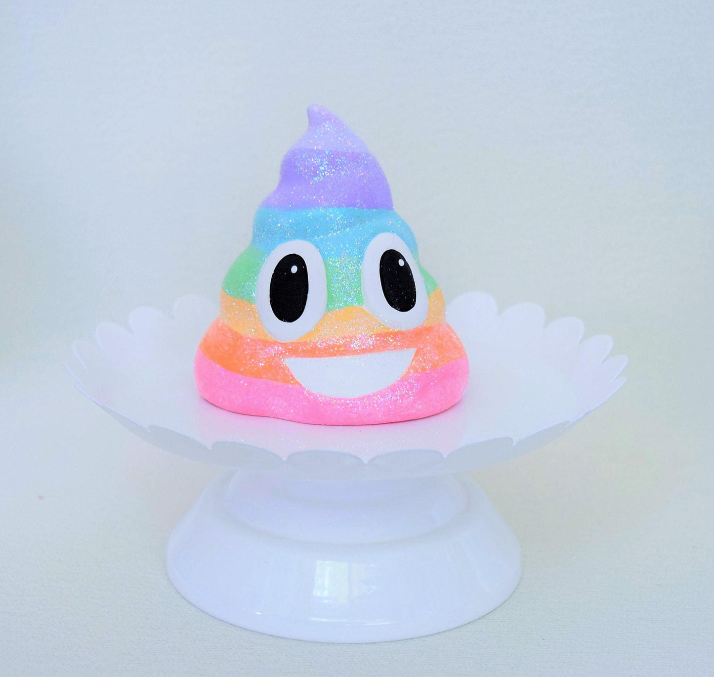 Ceramic Poop Emoji Decor: Funny Bathroom Gag Gift, Birthday Party Favor, Cake Topper, Sparkly Brown Decoration - Teresa's Ceramics
