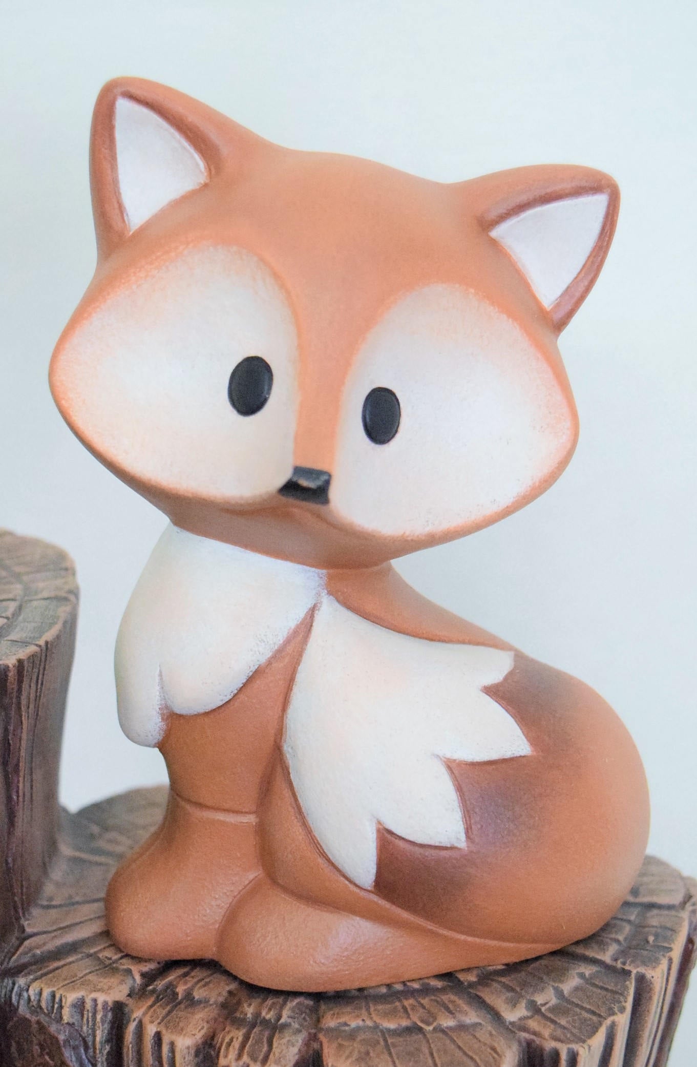 Whimsical Ceramic Fox Figurine - Woodland Home Decor, Yard Art, Baby Shower Decoration