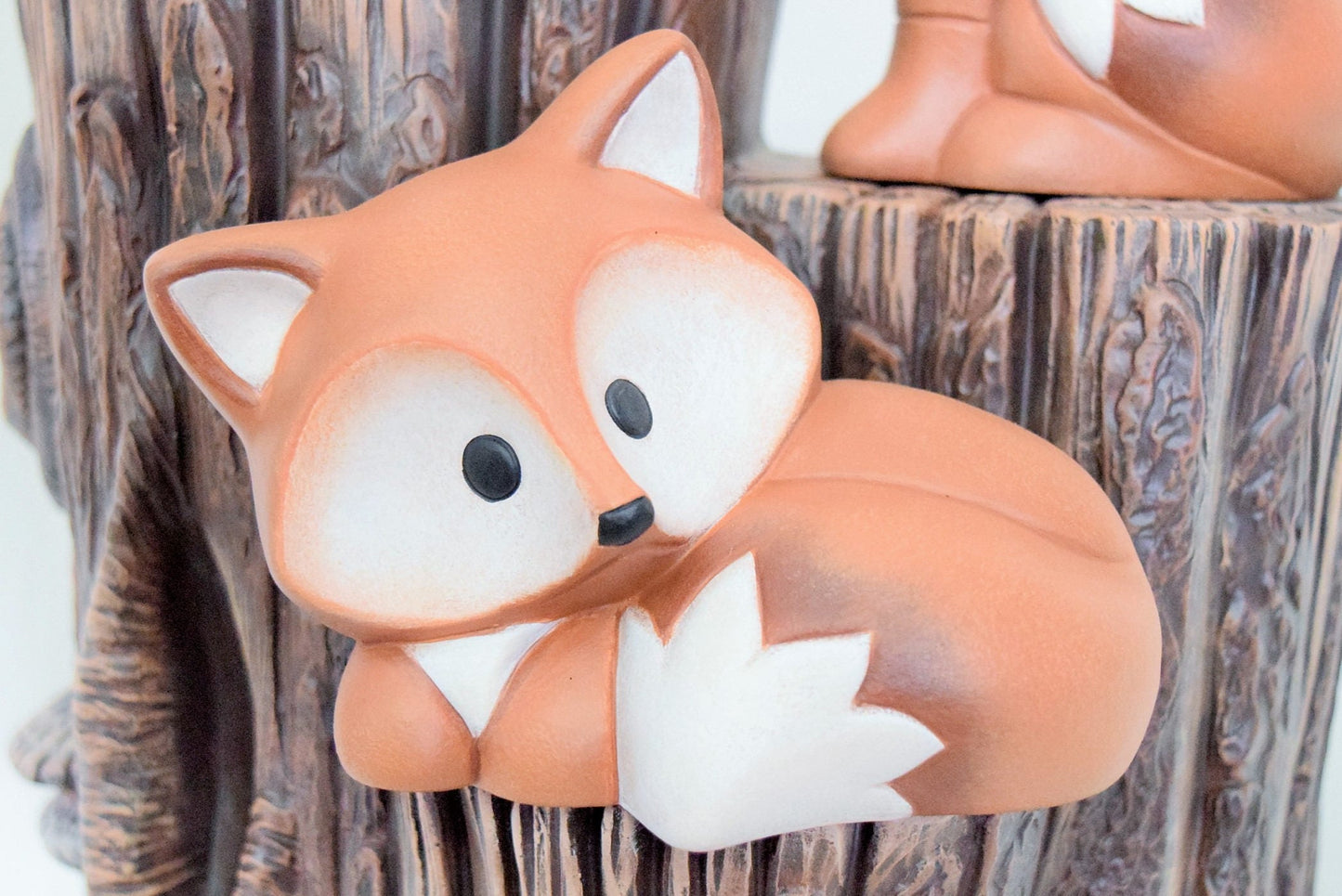 Whimsical Ceramic Fox Figurine - Woodland Home Decor, Yard Art, Baby Shower Decoration
