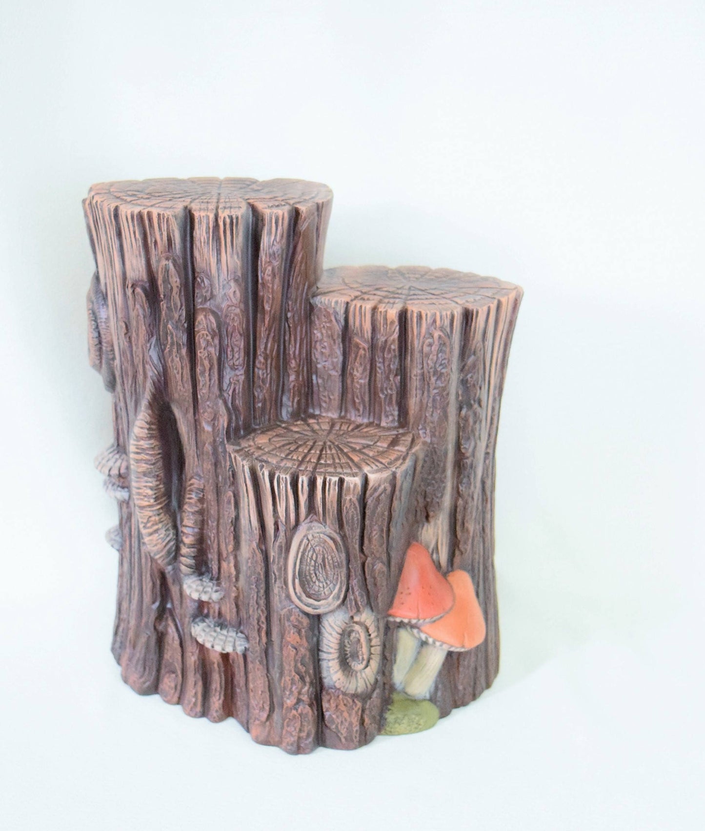 Rustic Woodland Tree Stump Stand: Versatile Wooden Display for Wedding Centerpieces, Home Decor & Yard Art - Teresa's Ceramics