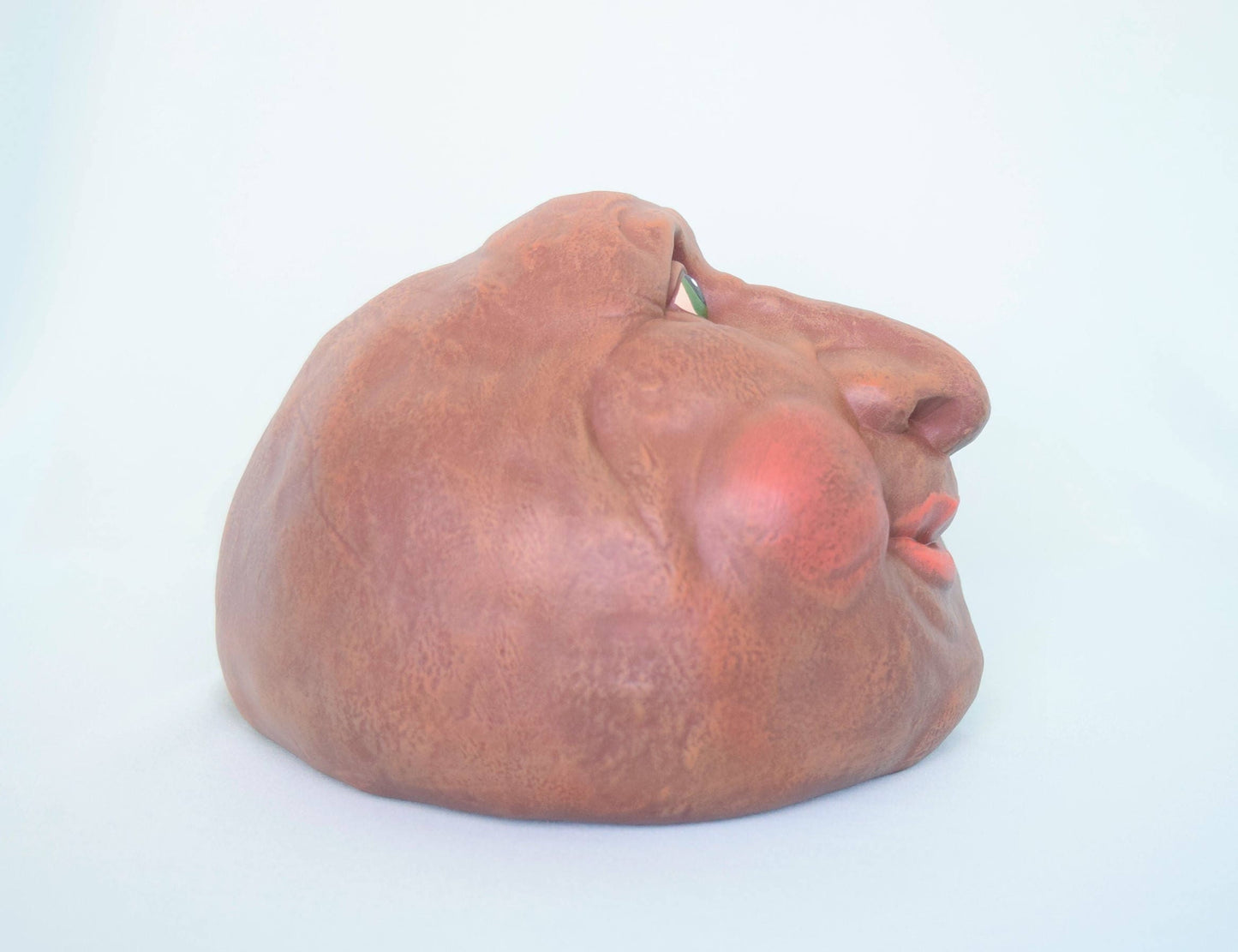 Garden Art - Garden Decor - Sculpture - Yard Art - Stone face - Ceramic Rock - Wedding Decor - Grinning face - Gift for Mom - Gift for Dad - Teresa's Ceramics