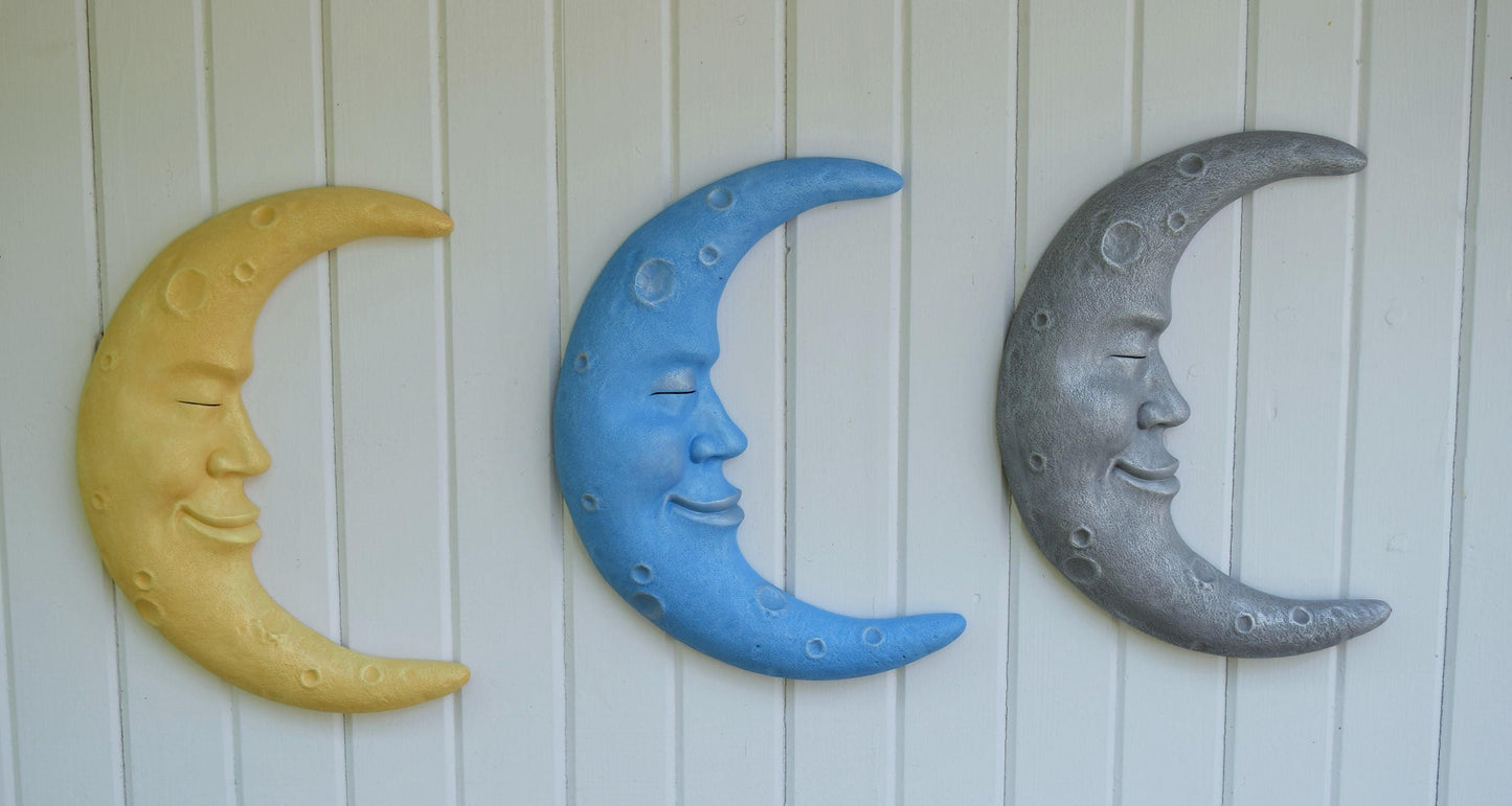 Celestial Moon Wall Art: Nursery Decor, Outdoor Hanging, Baby Shower Gift, Lunar Room Accent - Teresa's Ceramics