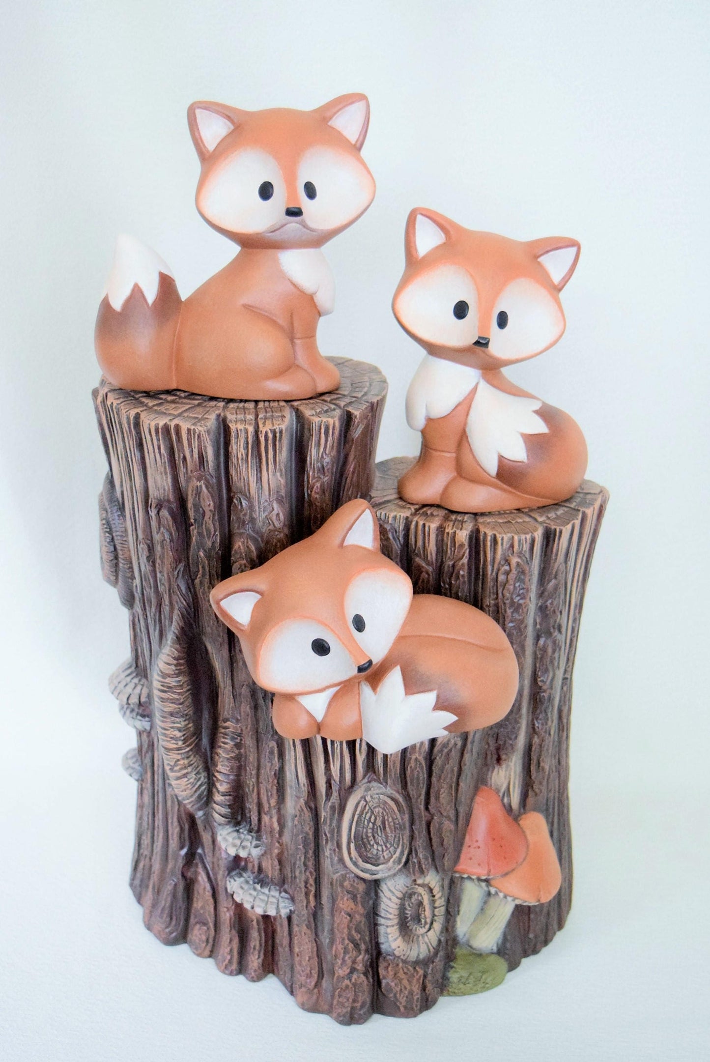 Whimsical Ceramic Fox Statue: Woodland Home Decor, Yard Art, Baby Shower Gift, Cute Animal Figurine