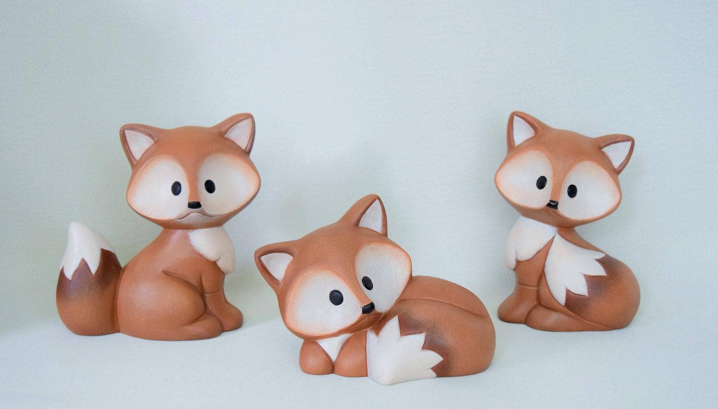 Ceramic Fox - For Fox Sake - Fox Home Decor - Fox Yard Art - Cute Fox - Woodland animal - Fox Baby Shower Decorations - Fox Baby gift -