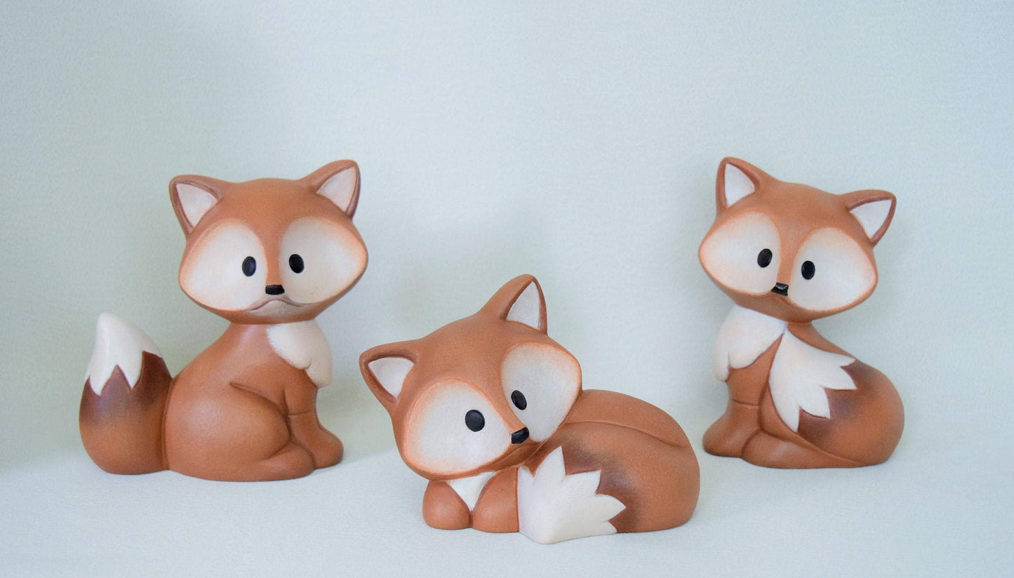 Ceramic Fox | For Fox Sake | Fox Home Decor | Fox Yard Art | Cute Fox | Woodland animal | Fox Baby Shower Decorations| - Teresa's Ceramics