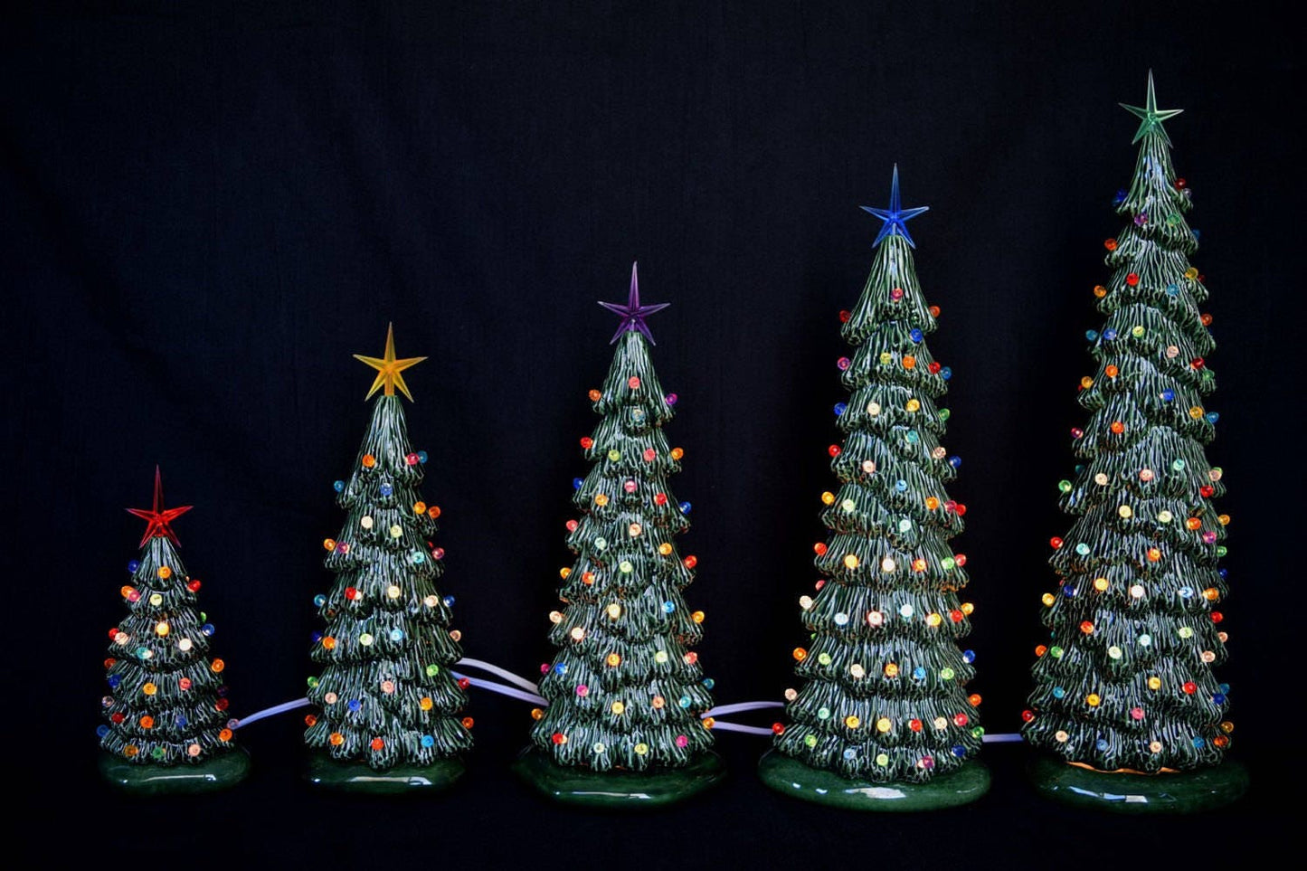 DIY Painting Kit: 5 Slim Bisque Christmas Trees - Unpainted Ceramic Xmas Decor Craft Project - Teresa's Ceramics