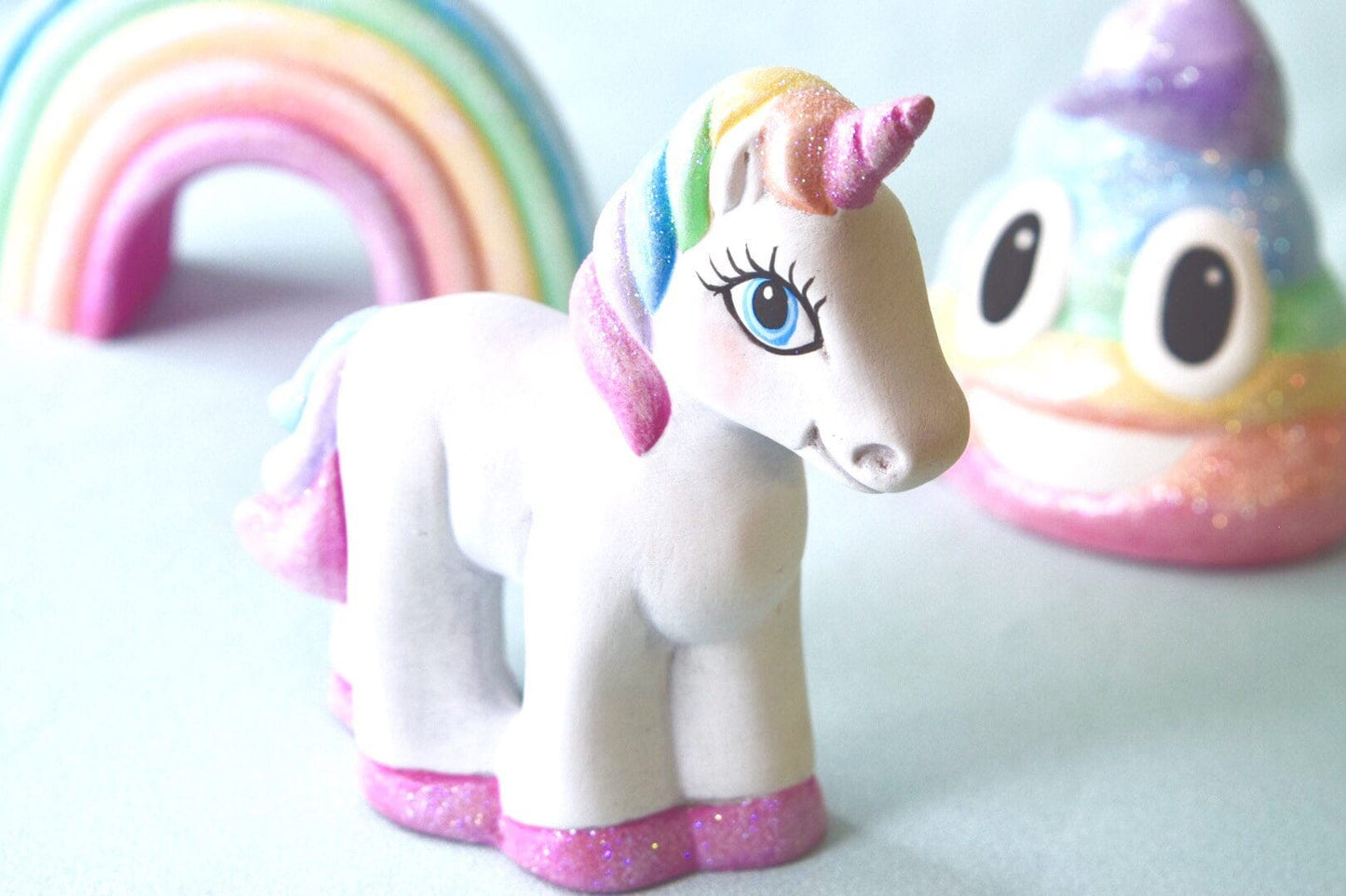 Enchanting Rainbow Unicorn Emoji Cake Topper: Magical Birthday Decor for Girls, Fairy Garden & Sparkle Lovers
