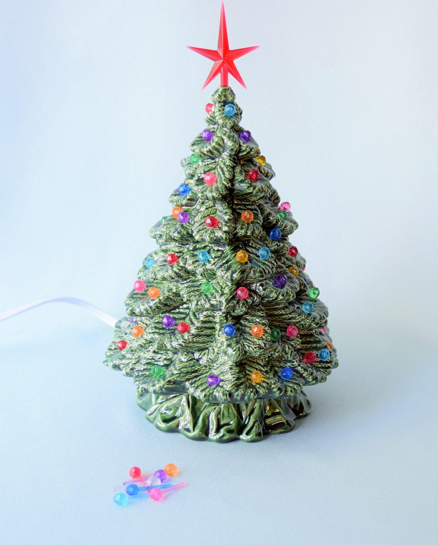 Ceramic Christmas tree Spruce 10" tall - Lighted Xmas Tree - Vintage Christmas Decorations - Ceramic Christmas tree with lights - Teresa's Ceramics