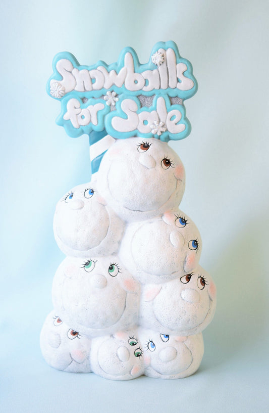Handcrafted Ceramic Snowball Decorations: Charming Winter Centerpiece for Christmas & Holiday Decor - Teresa's Ceramics
