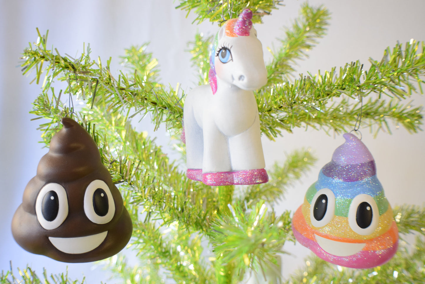 Ceramic Poop Emoji Ornament: Humorous Christmas Decoration, Birthday Gift, Party Favor Under 15