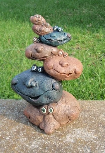 Stack of Stones - Yard Art - Garden Decor - Gifts under 25 - Outdoor decor - Rock Art - Stack of rocks - Pile of Pebbles - Gift for him