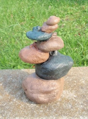 Stack of Stones - Yard Art - Garden Decor - Gifts under 25 - Outdoor decor - Rock Art - Stack of rocks - Pile of Pebbles - Gift for him - Teresa's Ceramics