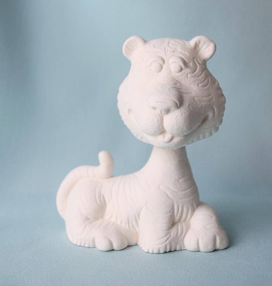 Ceramic Bisque - Tiger Bobble Head - Ceramic Tiger - DIY Ceramics - Bobblehead Tiger - Gifts under 15 - Valentine gift - Ready to paint - Teresa's Ceramics