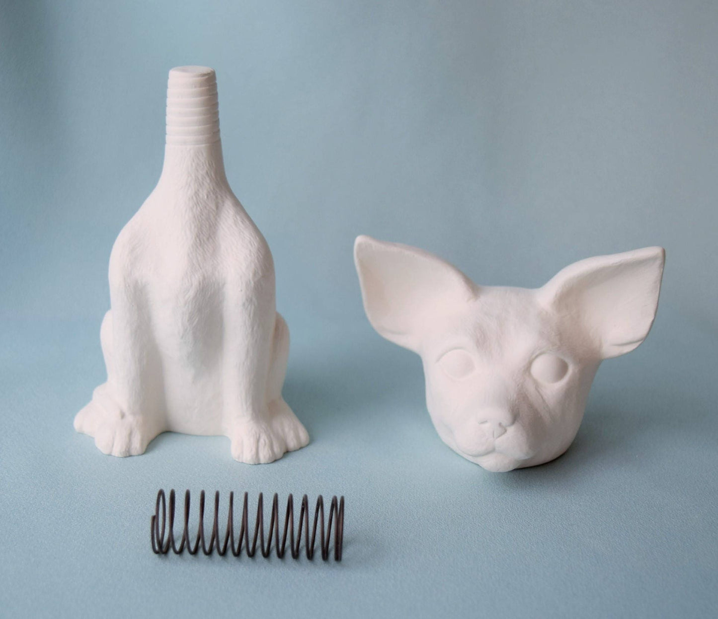 Ceramic Bisque - Ready to Paint Bobble Head Chihuahua - Chihuahua decor - Gift For kids -Kids Project - DIY Project - Paint it yourself