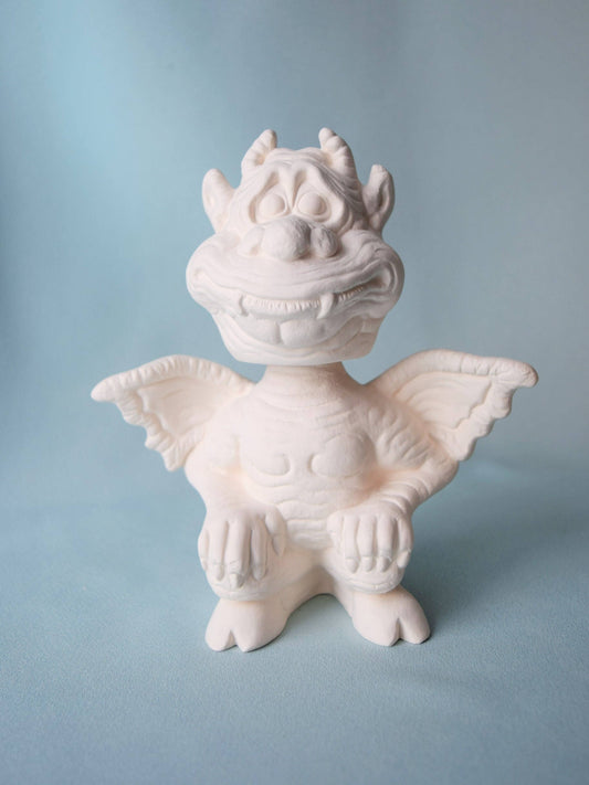 Gargoyle Bobble Head - Ceramic bisque - DIY Ceramic Project - Kids Projects - Ready to Paint Ceramics - Valentines Gift - Paint it yourself - Teresa's Ceramics
