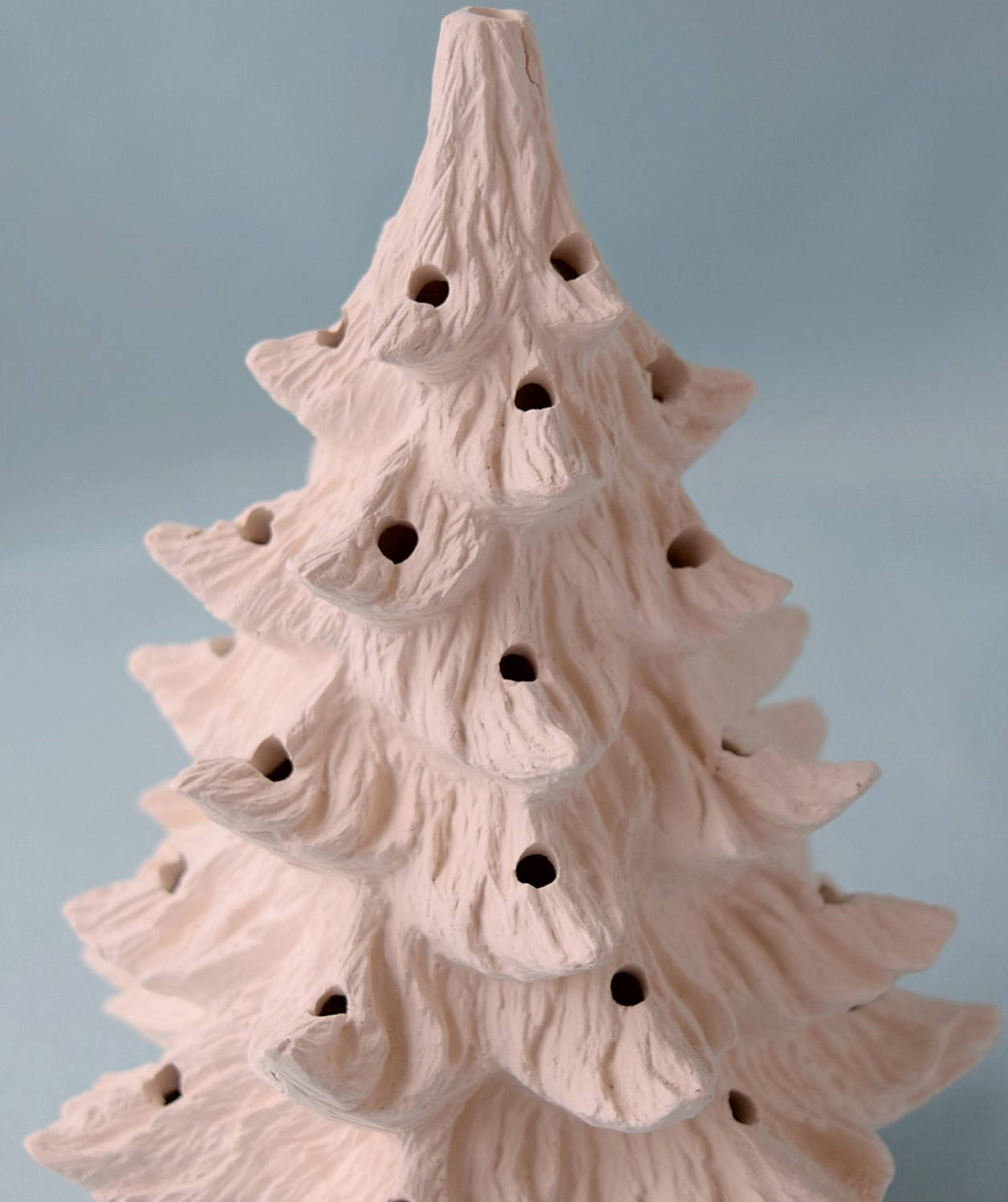 Vintage Style Lighted Christmas Tree 8 inch -  Bisque Christmas tree - DIY Christmas tree - Ready to paint Christmas tree