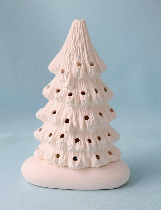 Ceramic Christmas tree in bisque - 5.75 inches tall - Tree - Ready to paint - Painting project - DIY ceramics