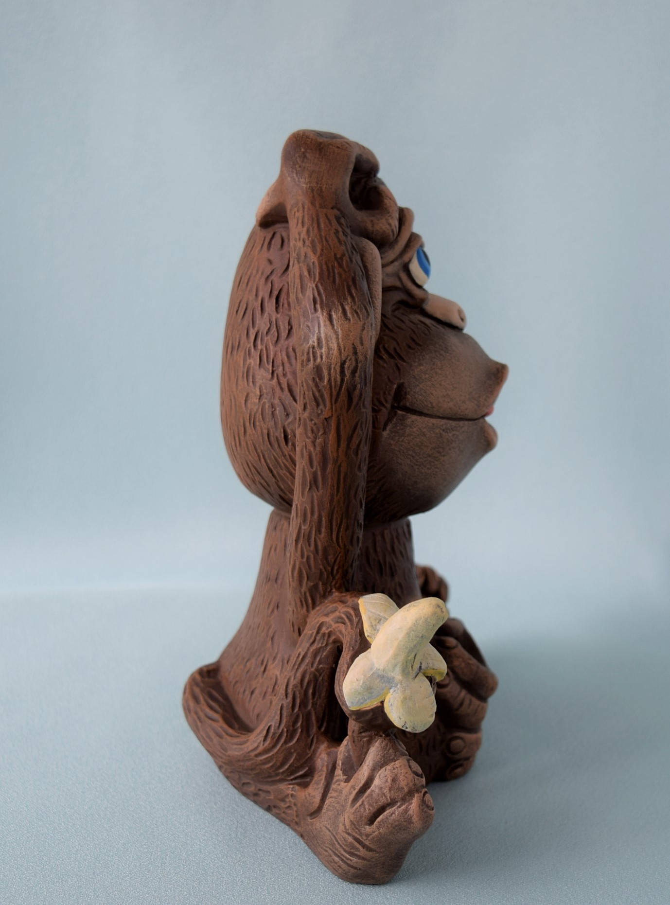 Ceramic Monkey Figurine: Nursery Decor, Baby Shower Gift, Jungle Animal Sculpture for Kids' Room