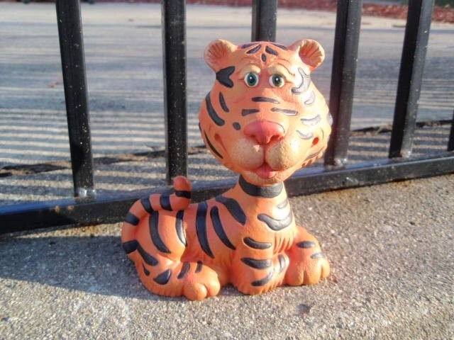 Ceramic Bisque - Tiger Bobble Head - Ceramic Tiger - DIY Ceramics - Bobblehead Tiger - Gifts under 15 - Valentine gift - Ready to paint - Teresa's Ceramics