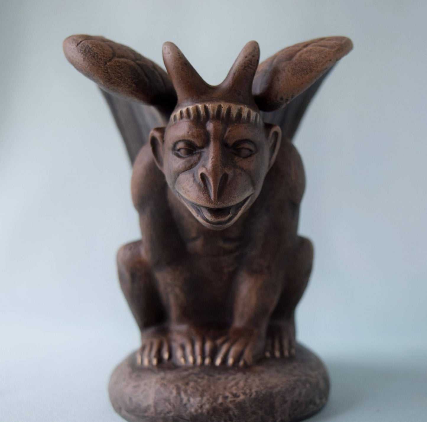 Ceramic Gargoyle Statue: Renaissance-Inspired Winged Mythical Creature, Medieval Castle Protector Decor