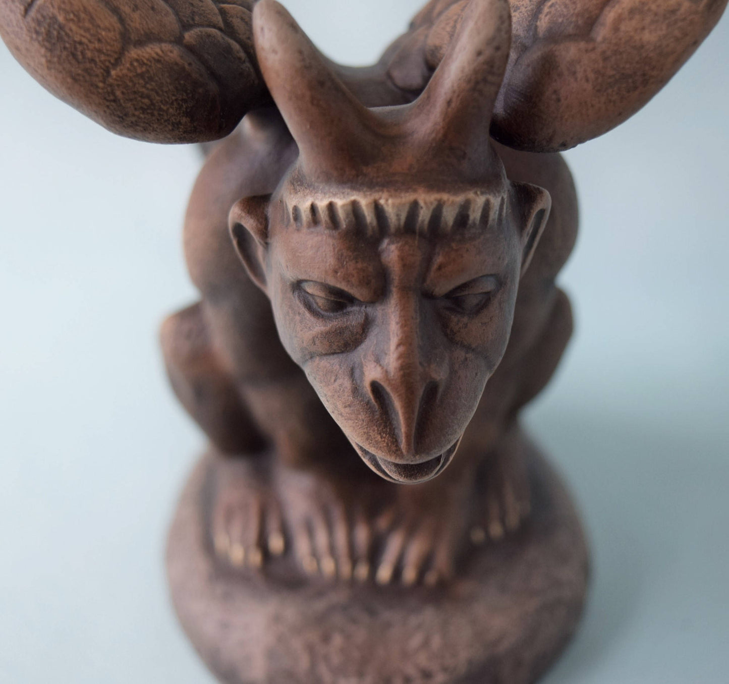 Ceramic Gargoyle Statue: Renaissance-Inspired Winged Mythical Creature, Medieval Castle Protector Decor