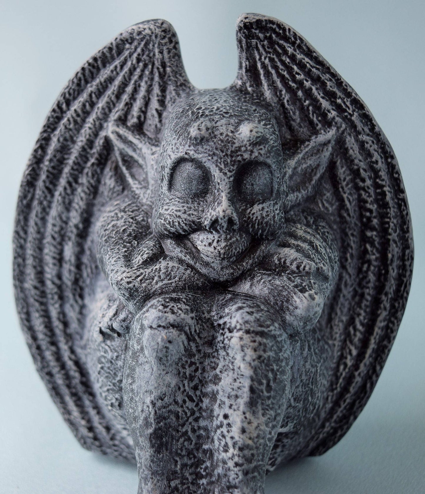 Renaissance Ceramic Gargoyle Statue: Gothic Castle Protector Figurine with Wings & Horns - Art Garden Decor - Teresa's Ceramics