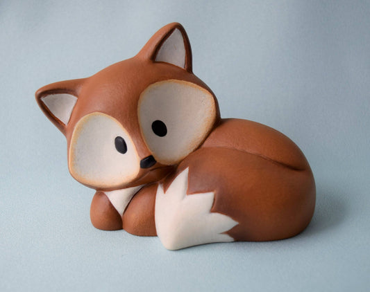 Ceramic Fox | For Fox Sake | Fox Home Decor | Fox Yard Art | Cute Fox | Woodland animal | Fox Baby Shower Decorations| - Teresa's Ceramics