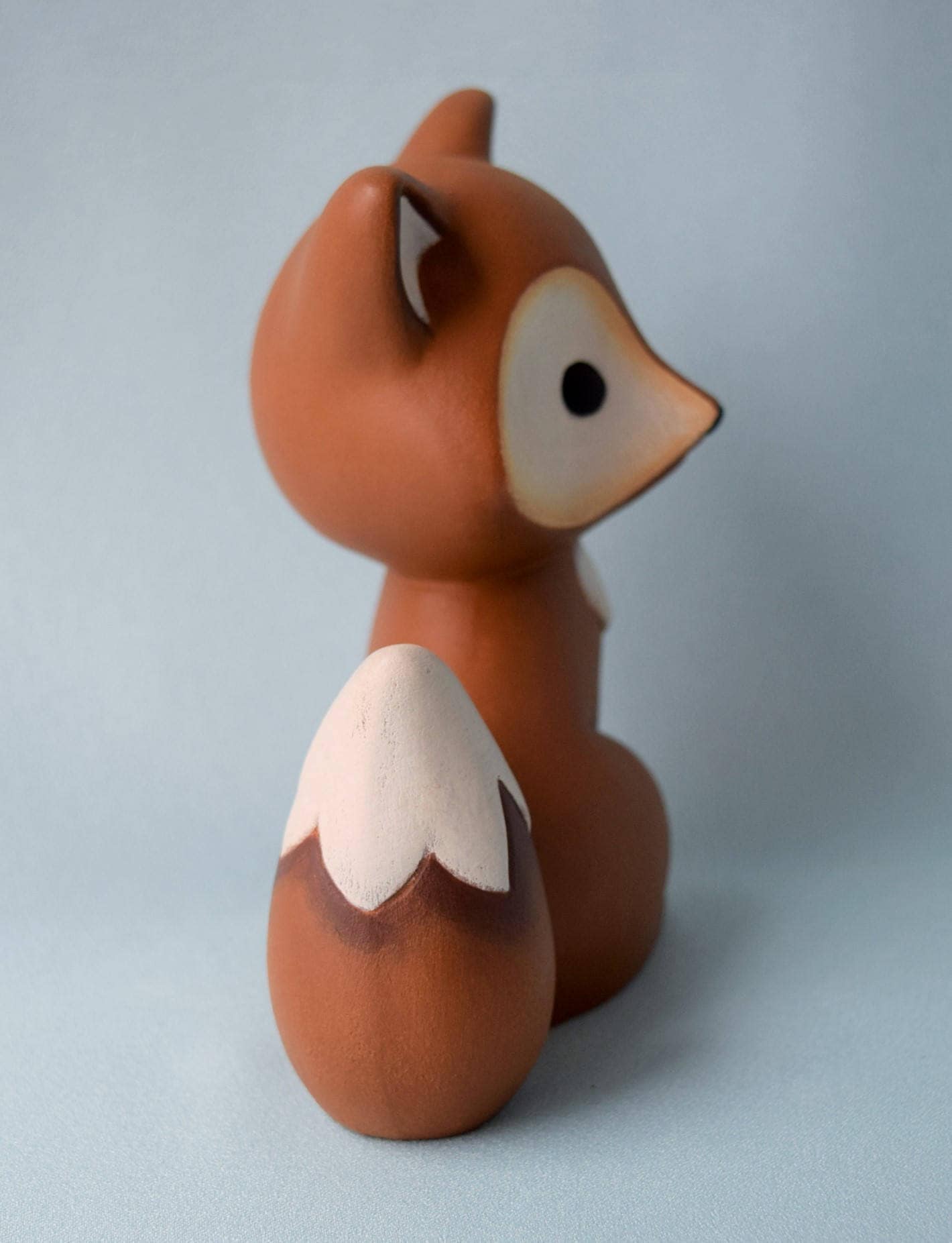 Whimsical Ceramic Fox Figurine: Woodland Baby Shower Decor, Cake Topper & Home Accent