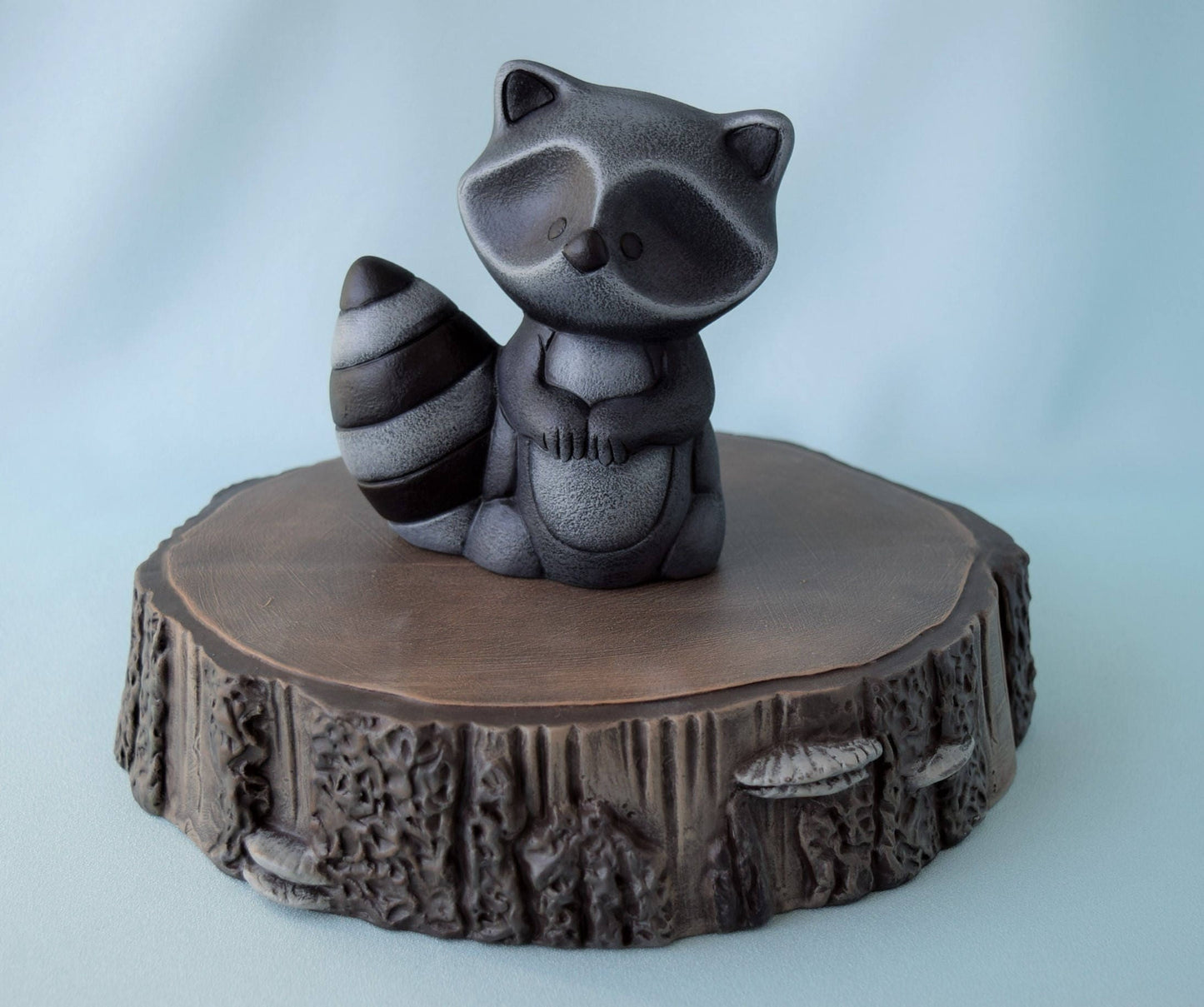 Charming Ceramic Raccoon Sculpture: Woodland Yard Art, Baby Shower Gift & Nursery Decoration