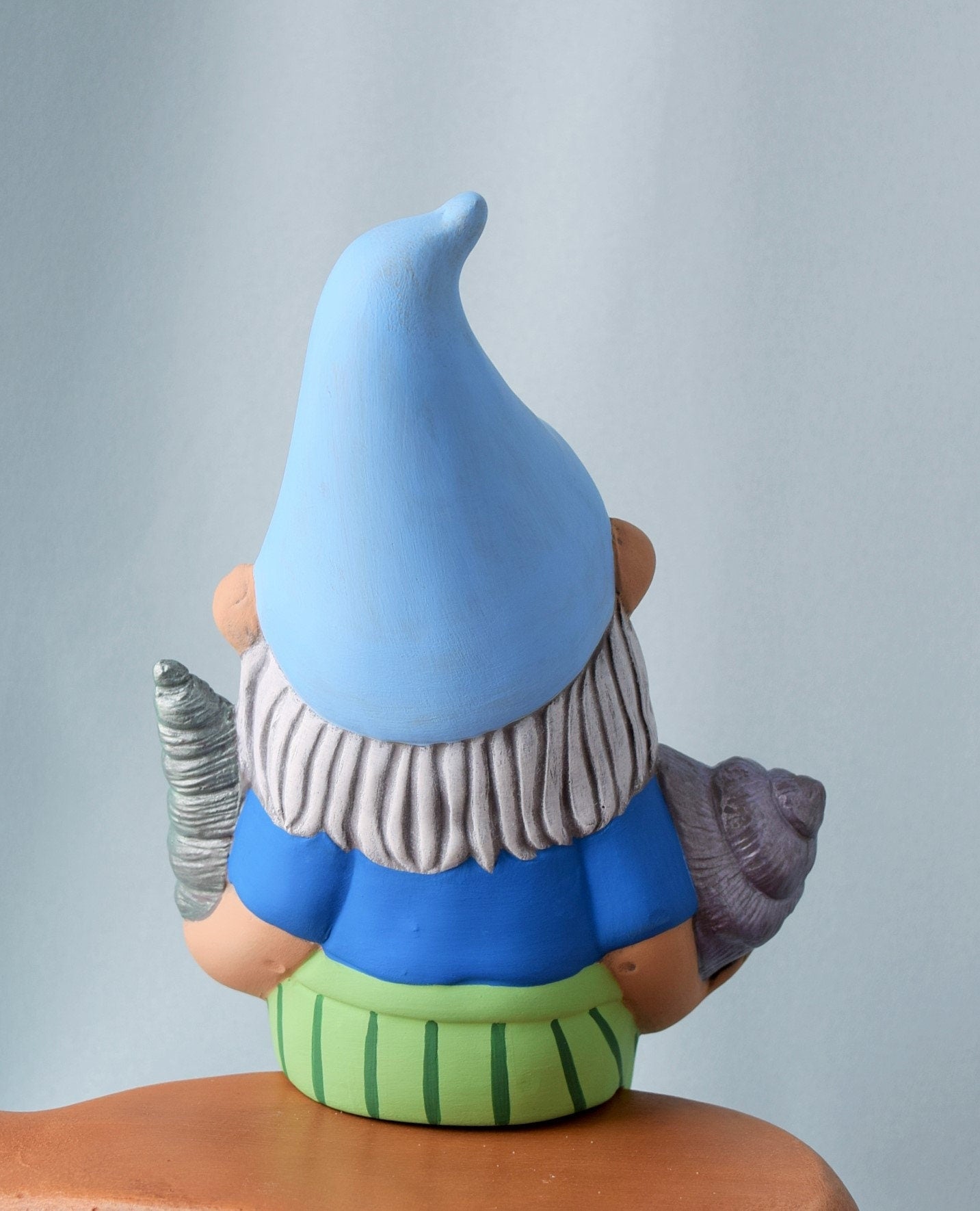 Ceramic Beach Gnome Figurine with Flip Flops - Coastal Summer Decor for Garden, Lake House, Seashore