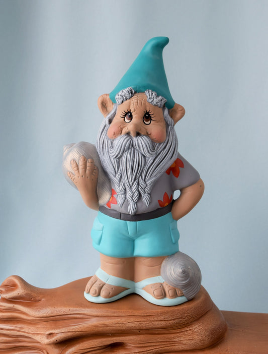 light blue tropical beach gnome
