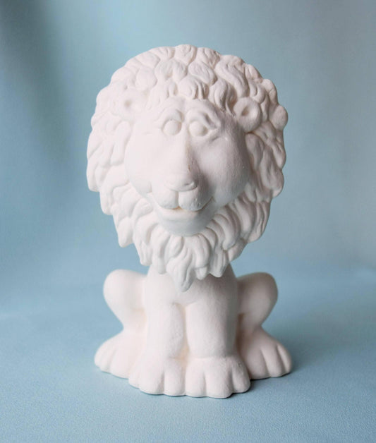 DIY Ceramic Lion Bobblehead: Unpainted Craft Project for Party Favors, Gifts, and Collectors