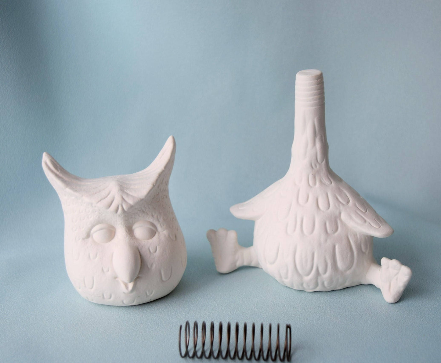 DIY Paintable Ceramic Owl Bobblehead - Craft Project for Kids, Valentine's Gift, Party Activity