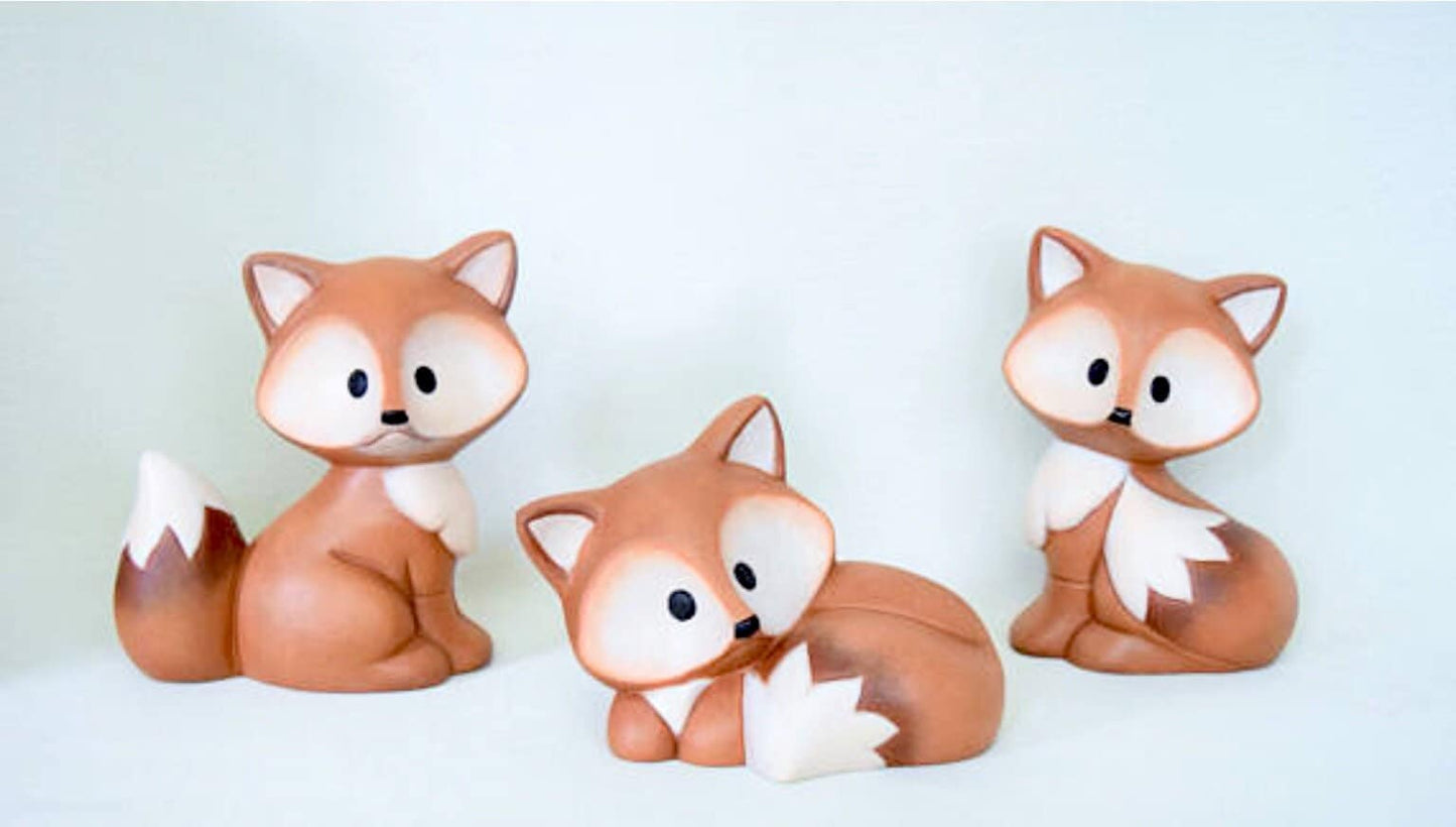 Whimsical Ceramic Fox Figurine - Woodland Home Decor, Yard Art, Baby Shower Decoration