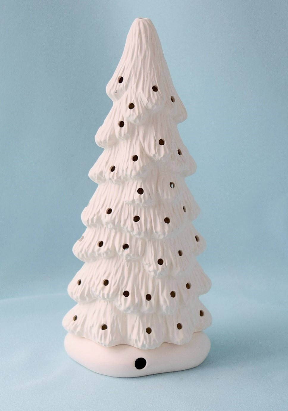 9-inch Slim Ceramic Christmas Tree Bisque - DIY Paintable Vintage-Style Holiday Decoration